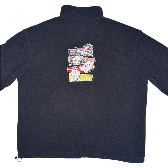 ReatezClassique Demon Slayer Black Graphic Custom Handmade Full Zipper Jacket M - Picture 1 of 10